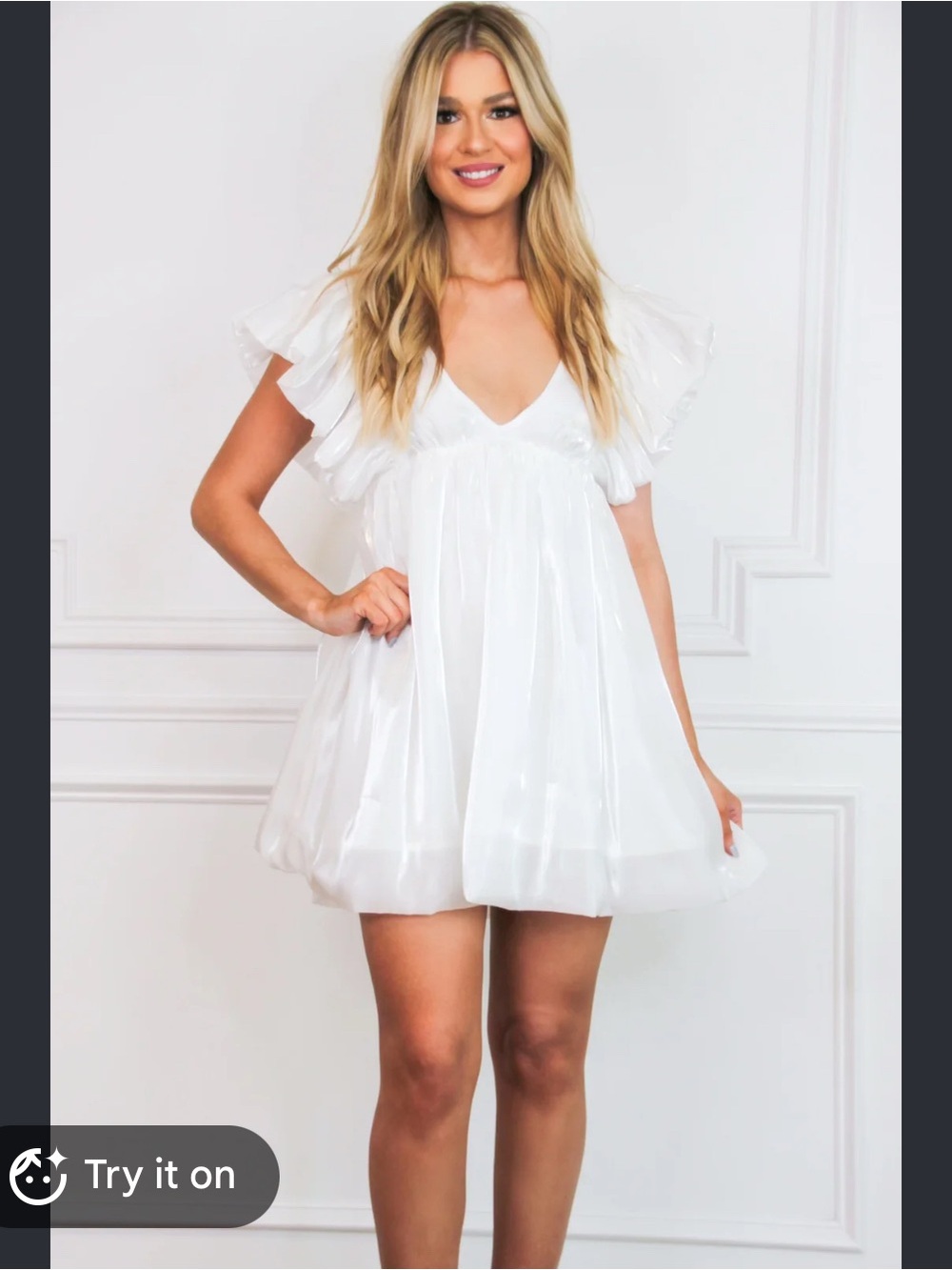 STORIA White Ruffle Mini Dress